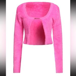 Jacquemus Pink Le Papier 'La Maille Neve Manches Longues' Cardigan